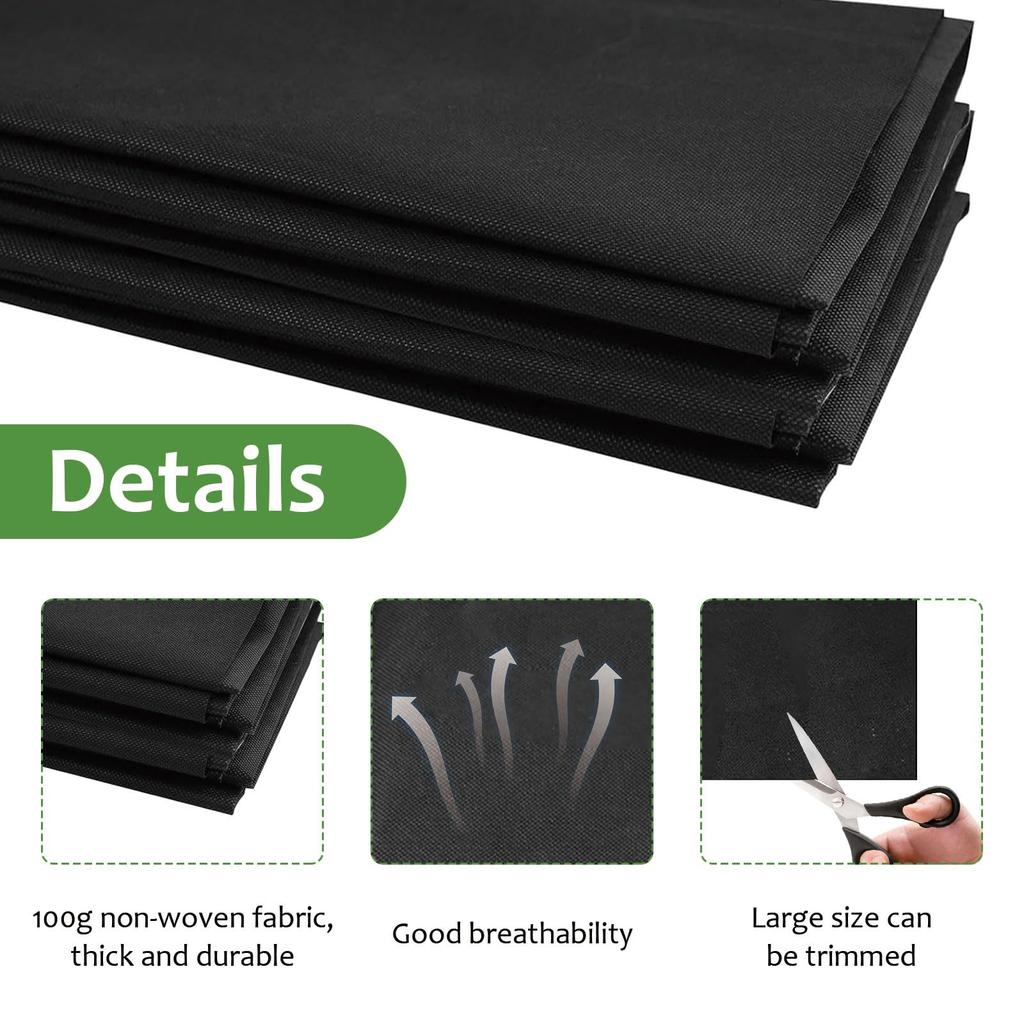 63 × 82 inch planting bed lining cloth black non woven breathable planting trough liner suitable for indoor and outdoor flower pots flower boxes vege