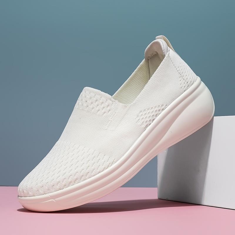 2025 Breathable Loafers Women Spring Summer Slip On Knitted Sports Shoes Woman Anti Slip Soft Sole Walking Shoes Lady