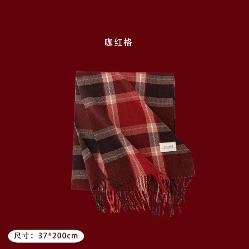 

New Ankara red plaid scarf winter atmosphere versatile women s cashmere feel scarf warm shawl 37 * 200Cm (marked)