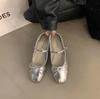 Fashion Flat Shoes for Women Spring Autumn 2024 Mary Jane Shoes New Square Toe Black Bow Loafers Women  Ladies Shoes Large Size 43 44
