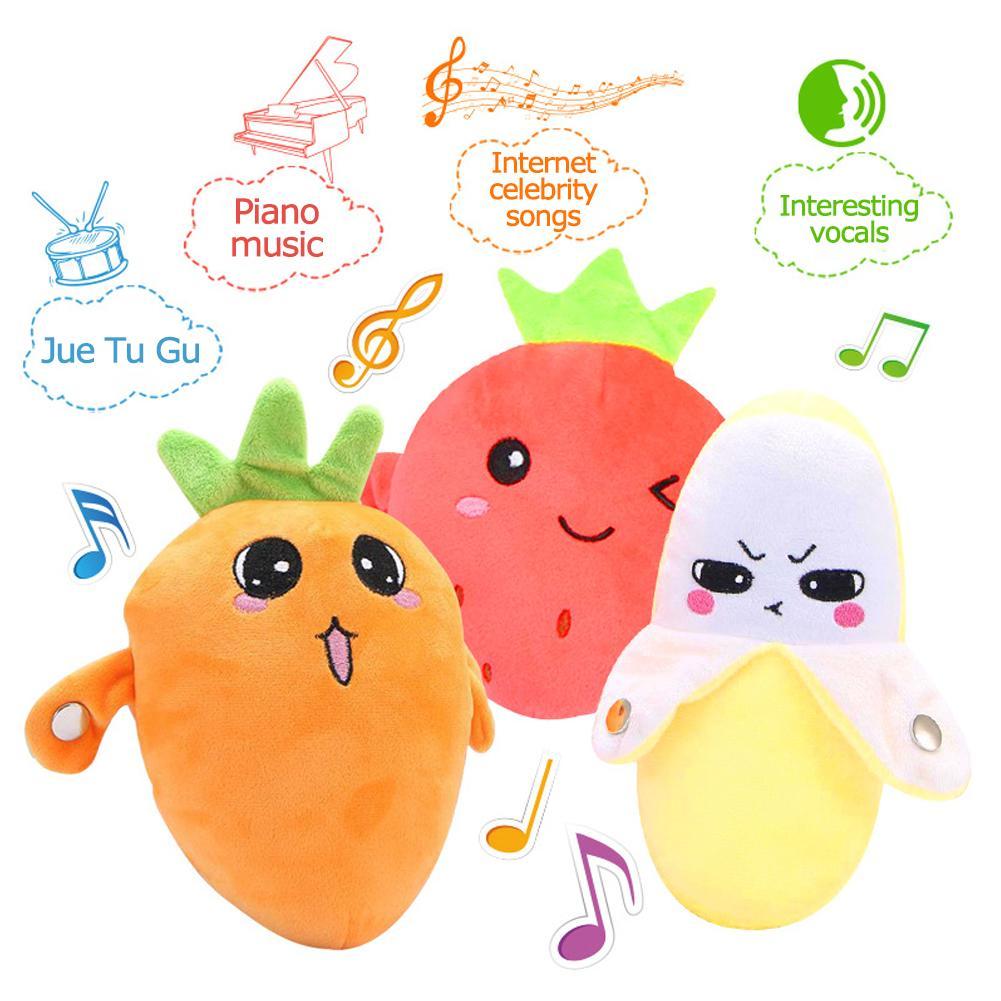 Creative Banana Rhythm Sensing Plush Toy Parent Child Interactive Music Doll Kids Educational Gift