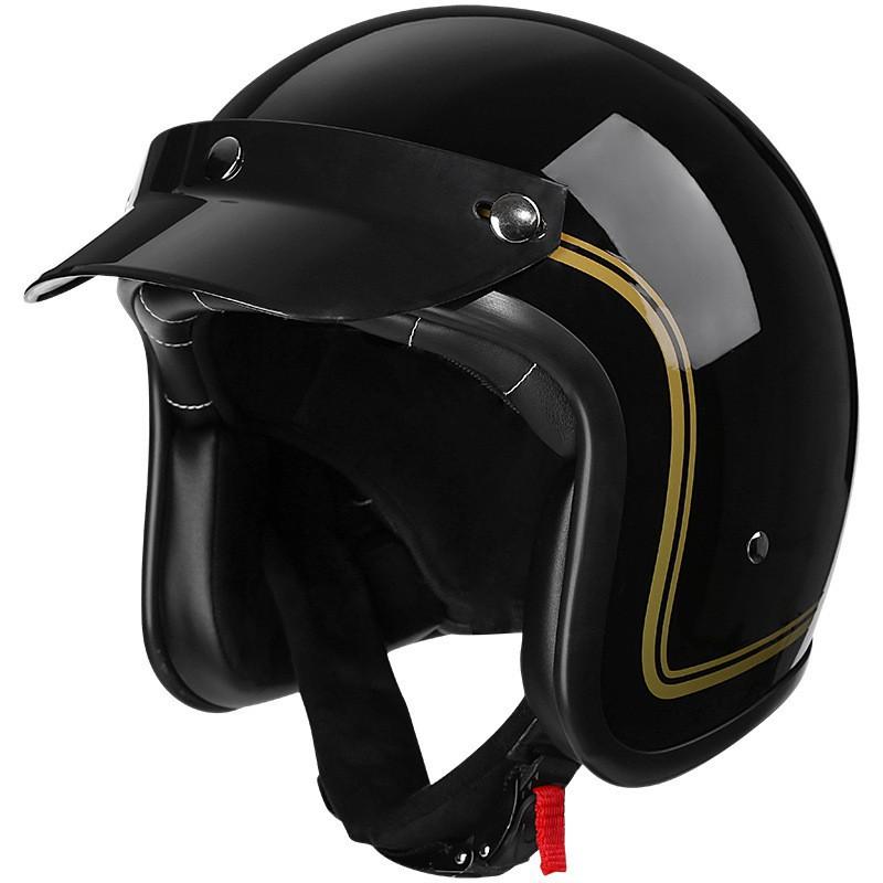 Vintage Motorcycle Helmet Male Cruise Scooter Four Seasons Half Electric Vehicle Female