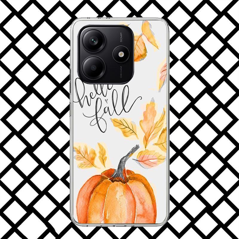 

Pumpkin Happy Fall Autumn Phone Case for Xiaomi Redmi Note 15 14 14S 13 12 12S 11 Pro Plus 11E 11T 11S 10S 5G Soft Cover Fundas Redmi Note 15 Pro 5G