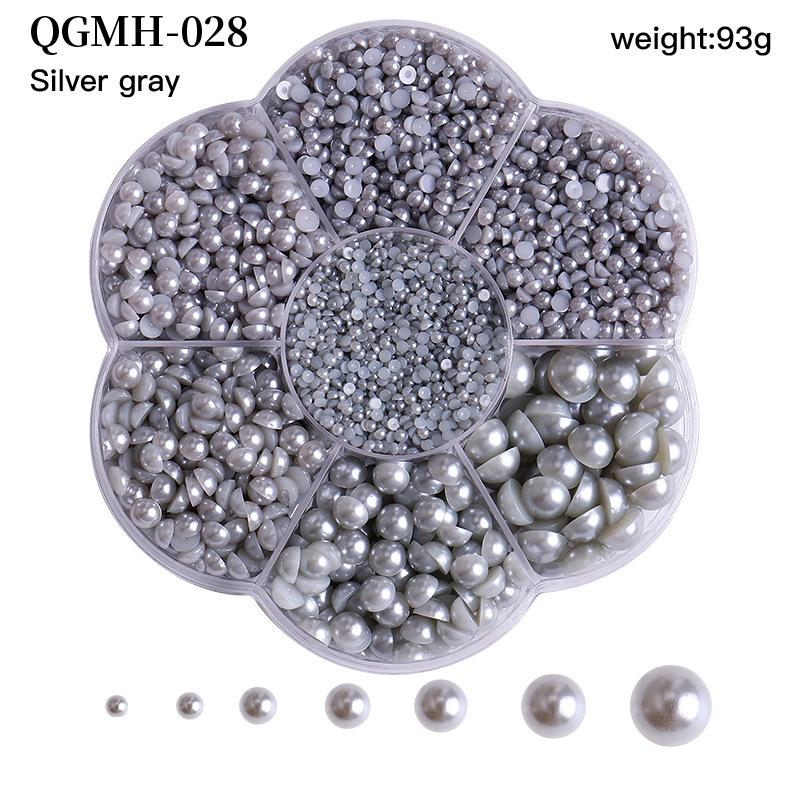 Plum Blossom 7-Grid Box Abs Nail Art Pearl Flat Bottom Nail Art Jewelry Nail Art Jewelry