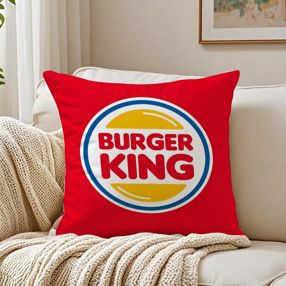 Popular FastFood Brand BBurger KKing Cushion Cover Pillowcase Antidustmite Living Room Sofa Decor Cushion Room