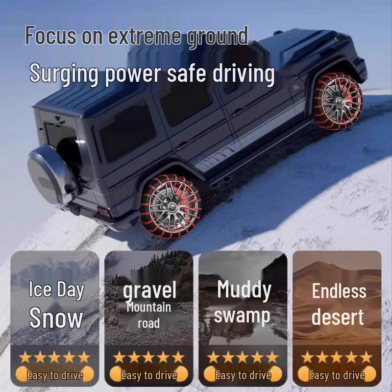 Winter Anti-Skid Chains for Cars, Vans, SUVs, and EVs – Tire-Friendly Snow Chains