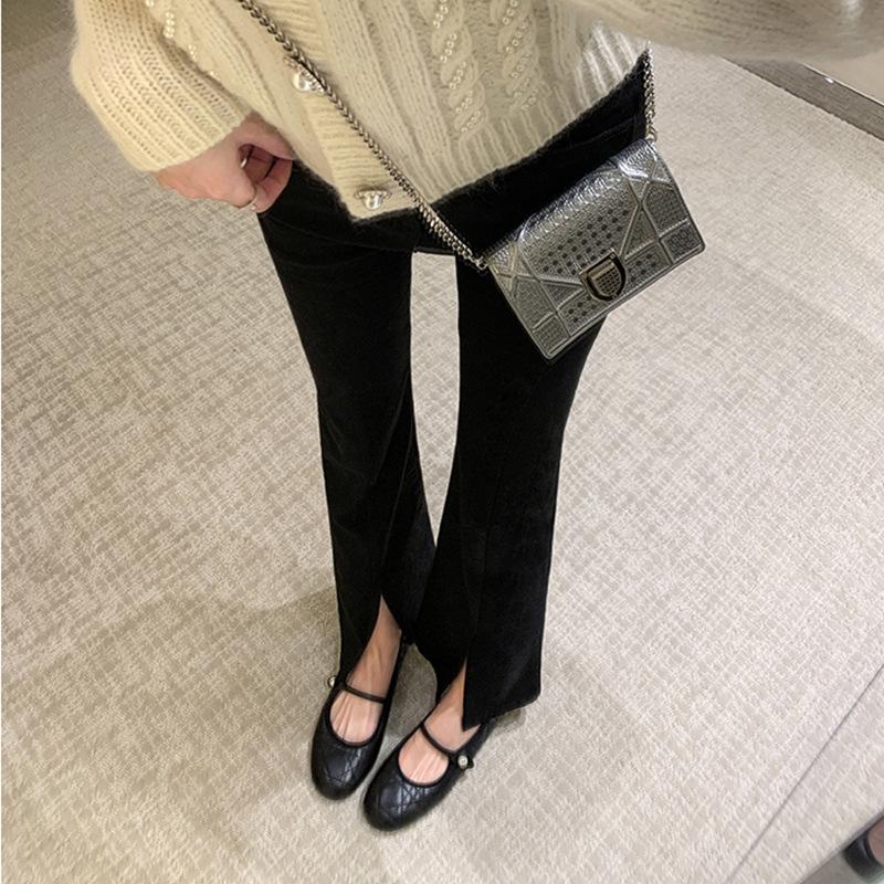 Diamond Check Pearl Buckle Flat Shoes Women Mary Jane Shallow Mouth Line with Princess Ballet Shoes