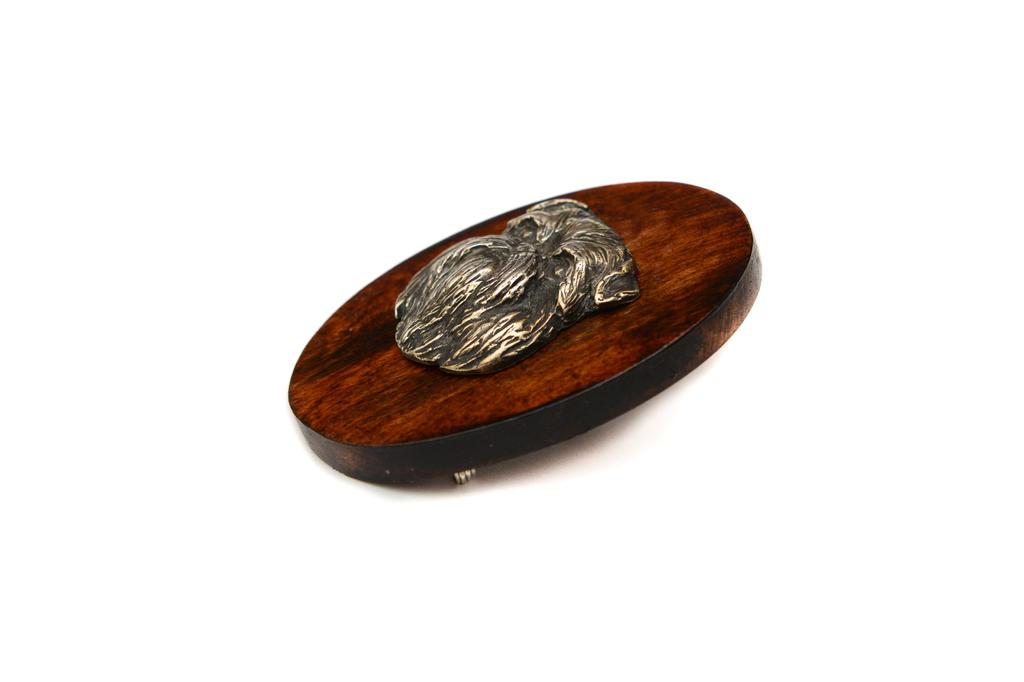 Griffon Bruxellois, Brussels Griffon - Dog show brooch, starter number clip, dog pin by Art-Dog