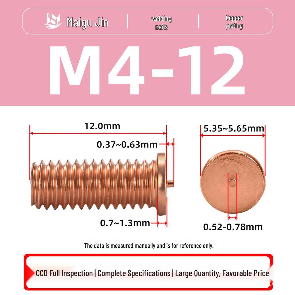 PT-M3M4M5M6M8 Copper-Plated Carbon Steel Projection Weld Studs and Screws