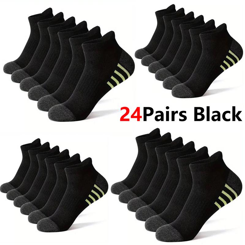12 Paar Herren Plus Size Sportsocken EU39-46 Atmungsaktiv Bequem Schwarz Weiß Freizeit Outdoor Kurze Socken für Herren