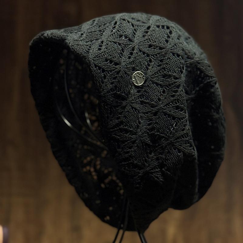 Women S Hand Crochet Hollow Out Beanie Cap Spring Summer Thin Breathable Knit Hat