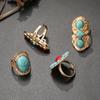New 4-piece Ring Set - Trendy, Fashionable and Colorful - 4-piece Joint Ring Set Women's Ring Men's Ring