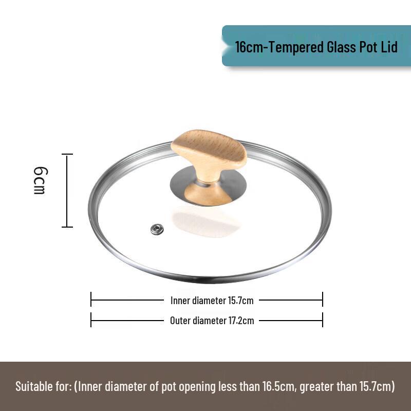 Qīwēi Transparent Glass Stainless Steel Pot Lid
