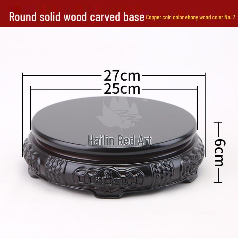 Rosewood Carved Flower Arrangement Bonsai Vase with Ebony Buddha Statue Holder.