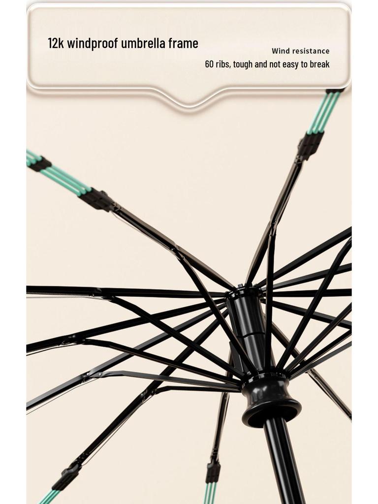 Extra Large Automatic Umbrella with Reinforced Anti-UV Sun Protection and Custom Print