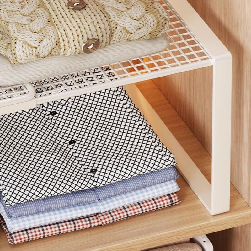 Modern Wardrobes Shelf Organizers With Nonslip Design Space Efficient Metal Storage Rack For Home Use