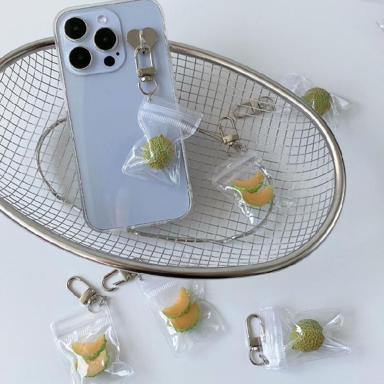 Fruit Inspired Handmade Keychain Phone Charm Korean Trend Style Portable Accessory Decorative Fruit Pendant Keyring