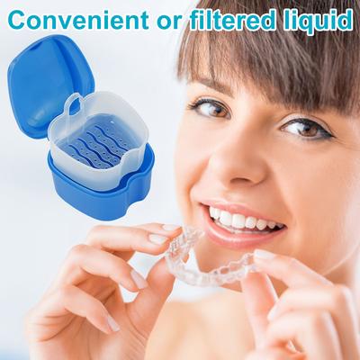 Denture Storage Box Denture Case Orthodontic Prosthesis Teeth Container Boxes Dental Retainer Mouth Guard Oral Hygiene Supplies