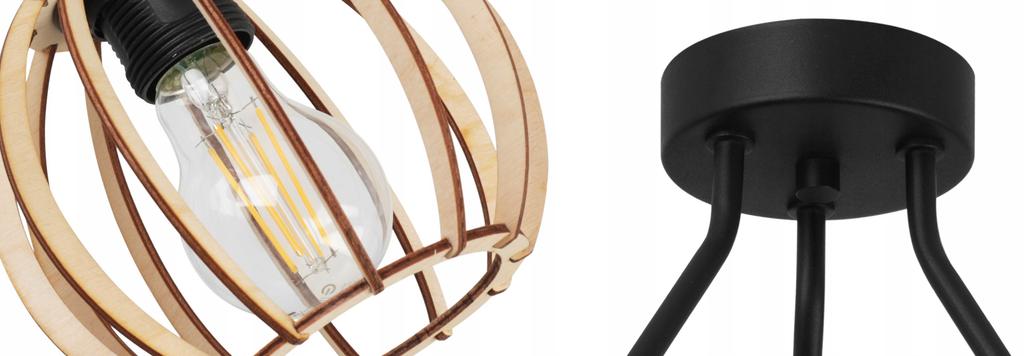 Hanging Lamp, Ceiling Chandelier, Wooden Lampshade, Led