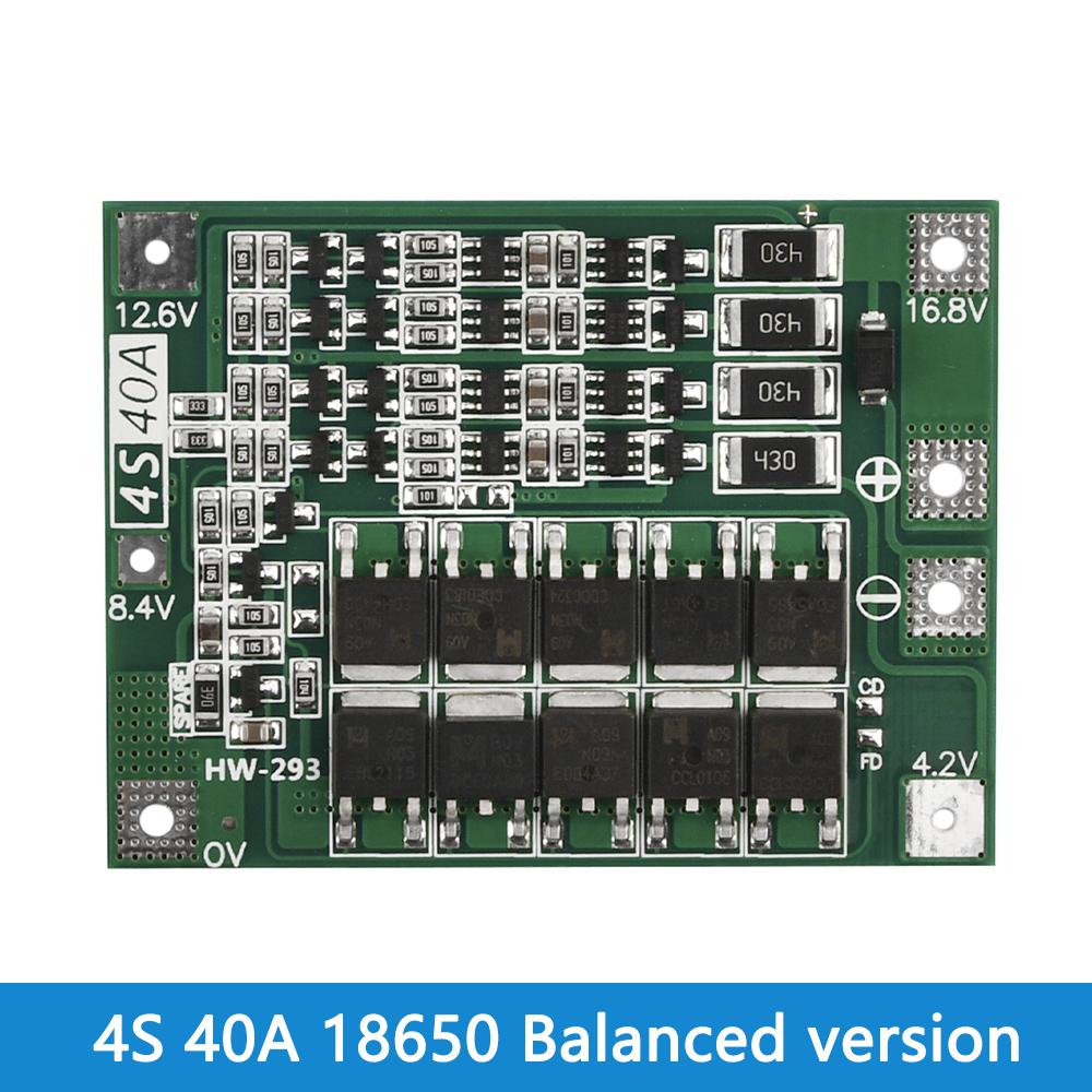 3S/4S 40A 60A Li-ion Lithium Battery Charger Protection Board 18650 BMS For Drill Motor 11.1V 12.6V/14.8V 16.8V Enhance/Balance