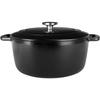 Casserole with Lid - COSY & TRENDY - FONTESTIC - Enameled Cast Iron- Ø28 Cm - 6.15 L - All Heat Sources Including Induction - Black