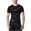 Under Armour Ua Heat Gear Effen Logo Compressie Nauwsluitend Ronde Hals T-shirt Heren Tops Zwart 1358643-001