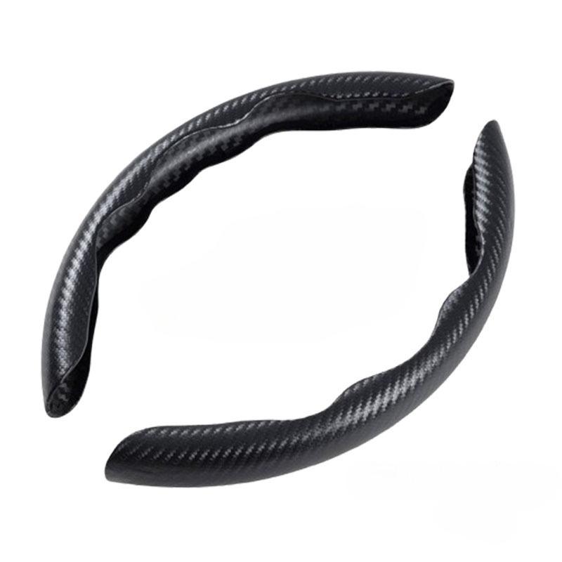 2 ST Kolfiber Bil Rund Rattkåpa Halkfri Rattkåpa Skydd Dammtät Tvättbar Interiör Biltillbehör