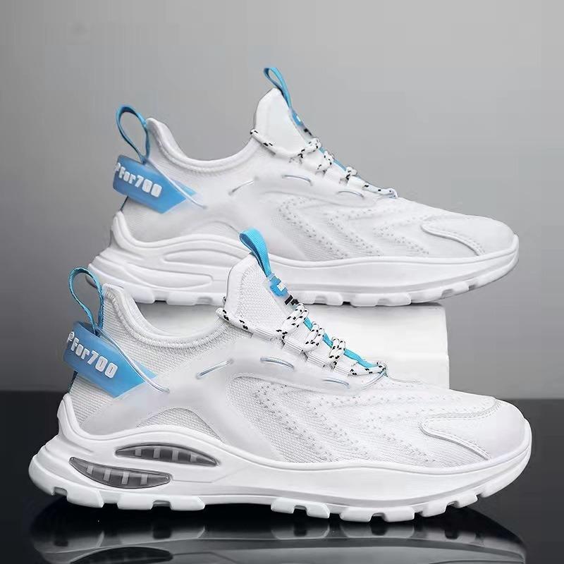 Męskie buty wiosna i jesień nowe buty do biegania tkane metodą flyknit oddychające poduszka powietrzna buty sportowe siatka męskie buty codzienne
