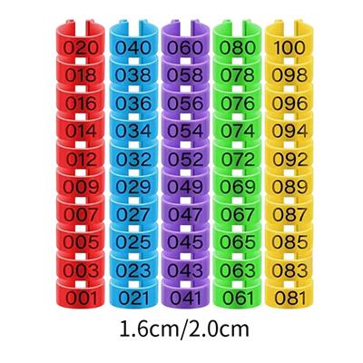 100Pcs Poultry Leg Bands Chicken Identification Bands for Birds Pigeon Goose