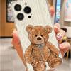 Cartoon Bear Anti-fall Clear Case for iPhone 14/15/16/17 Pro Max