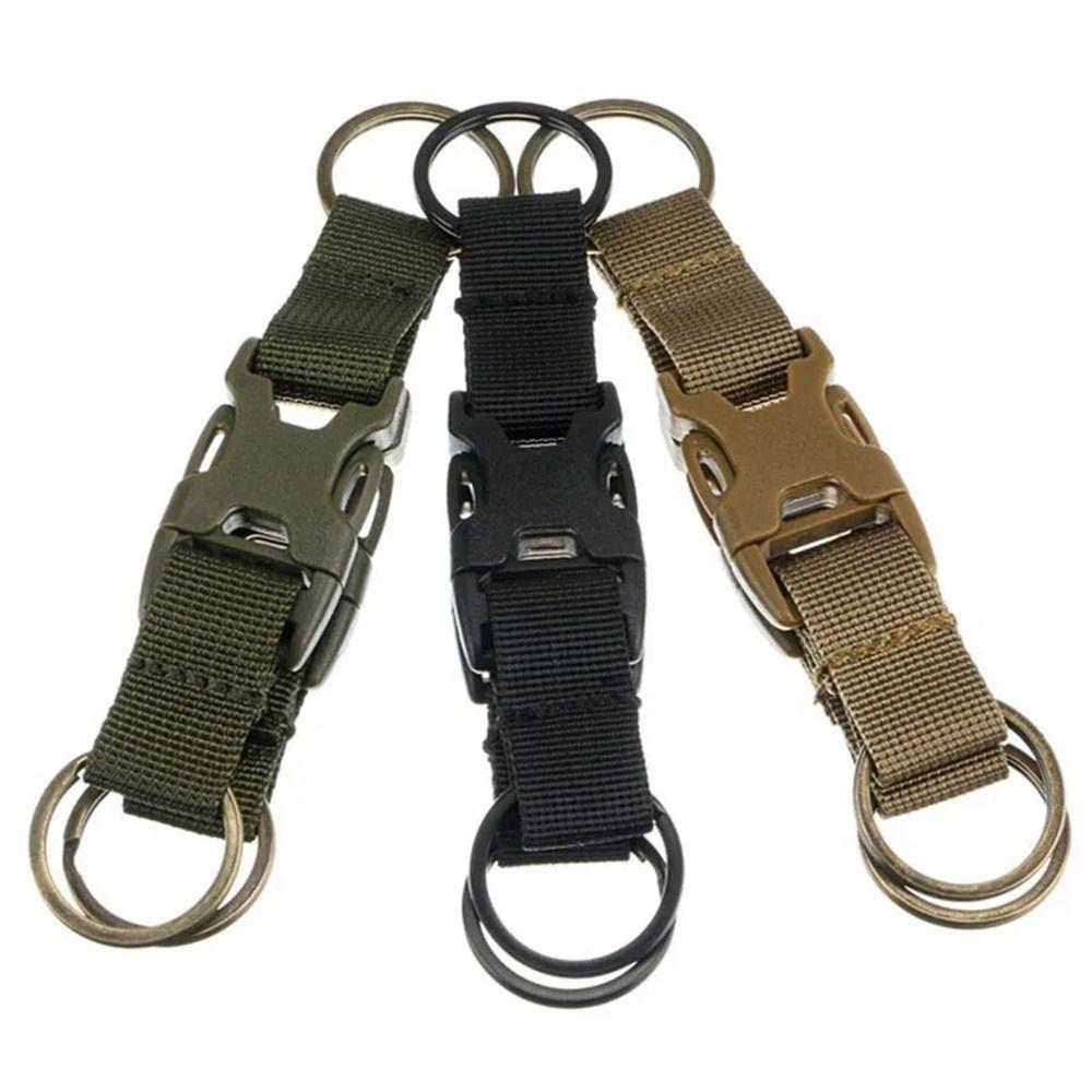Nylon Webbing Outdoor Molle Clip Quick Release Camping Keychain Holder Durable Hiking Climbing