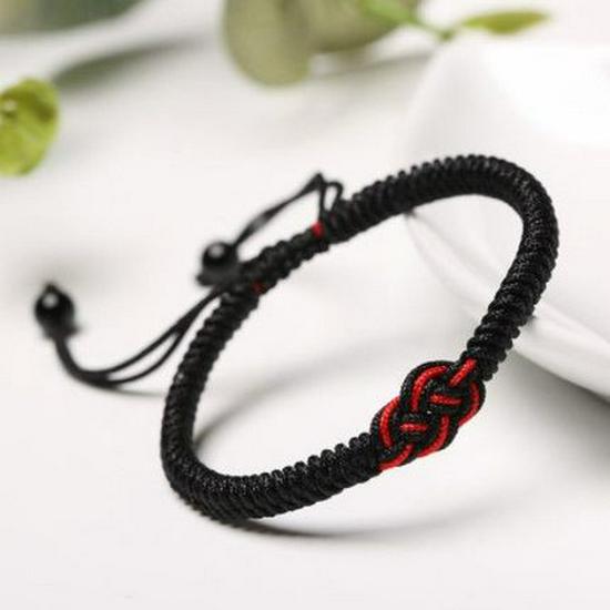 Zodiac Year Red String Couples Bracelet: Handmade Vajra Double Happiness Knot