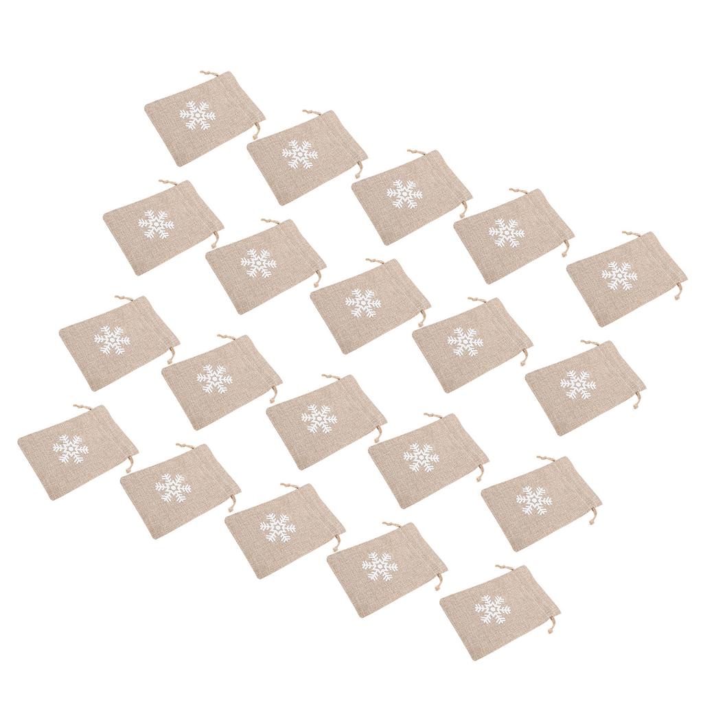 20pcs Burlap Bags Burlap Gift Bags Snowflake Burlap Pouches with Drawstring for Crafts Candy Party F