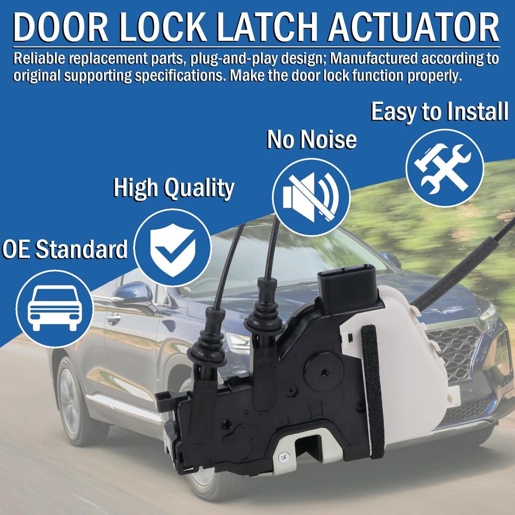 Front Right Passenger Side Door Lock Actuator 81320-2W010, Door Latch Compatible With Hyundai Santa Fe XL 2013-, Hyundai Santa Fe Sport 2013-2018,