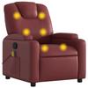 Massage Chair Burgundy Artificial Leather