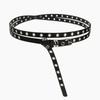 Y2K Double Ring Studded Belt for Women Black Punk Goth Waistband for Jeans