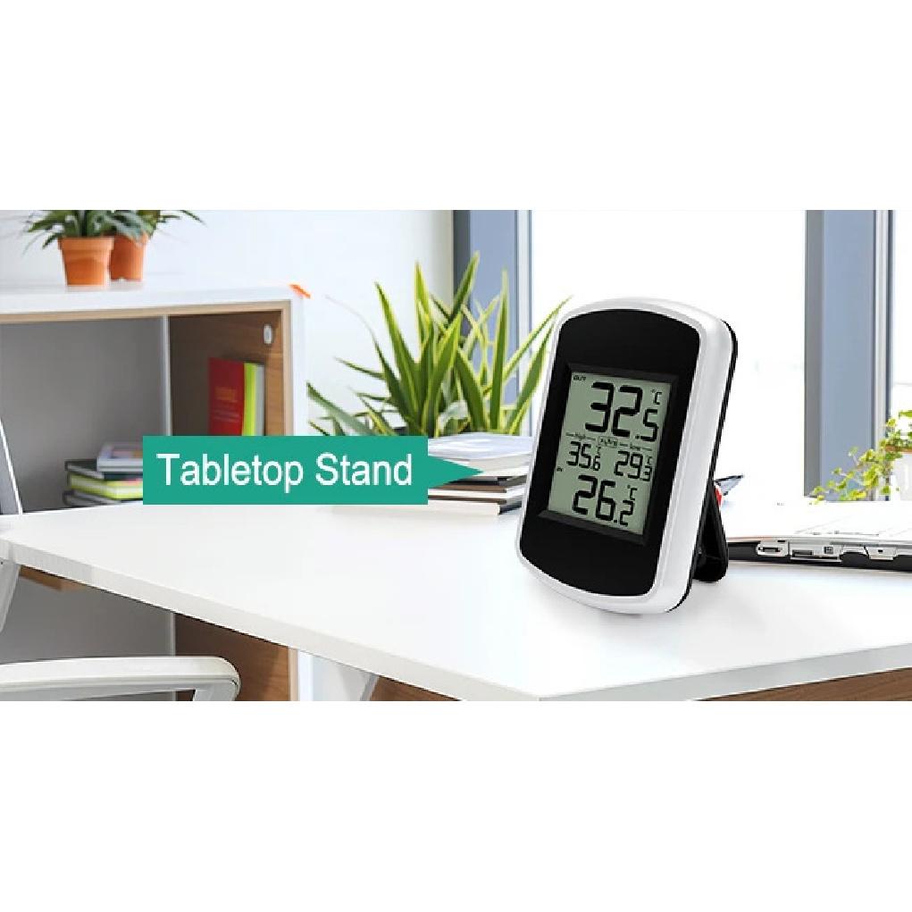 Wireless Digital Thermometer -40℃~60℃ Wide Range 60s Auto Update Wall Mount/Stand Easy Read LCD Screen for Home Office Garden