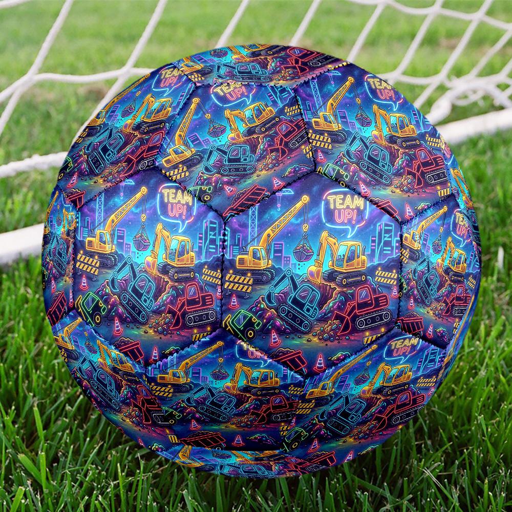 1pc Team Up Construction Soccer Ball Size 5,Suitable for Practice Matches/Training, Ideal for Indoor and Outdoor Sports. c63071
