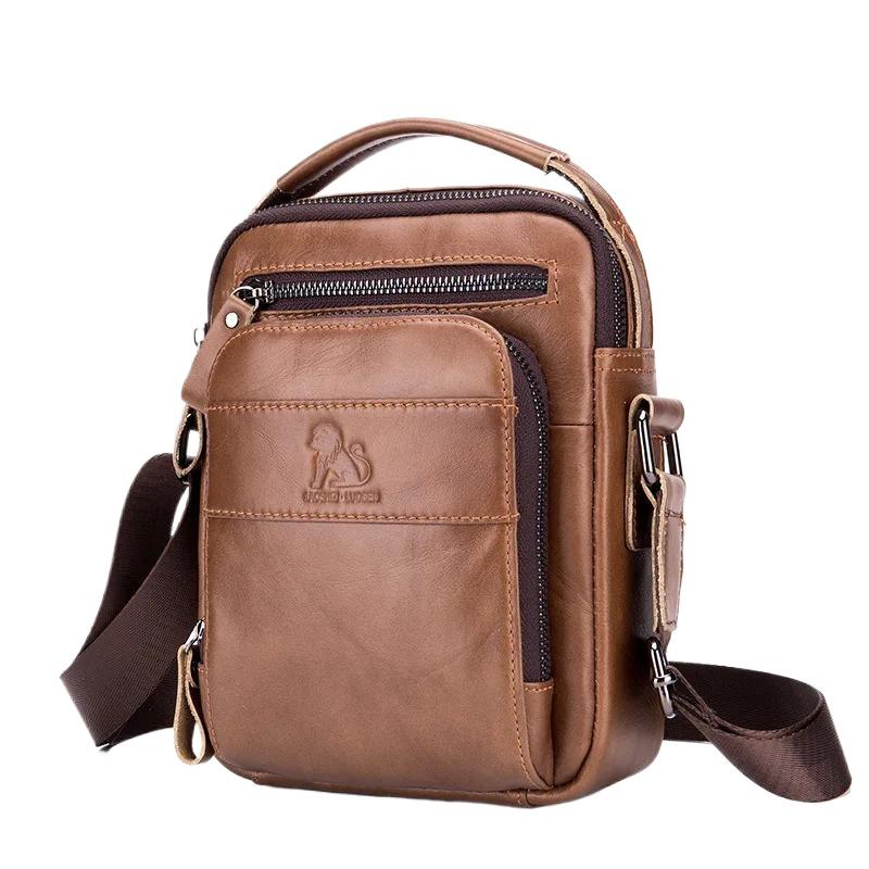 Genuine Leather Men Messenger Bag Male Small Man Fashion Crossbody Shoulder Bags Men's Travel New Handbags