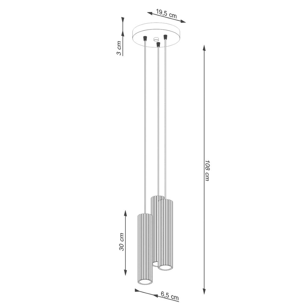 Lampa Wisząca Karbon 3 Gu10 Beżowy Alu Sollux Sl.1595