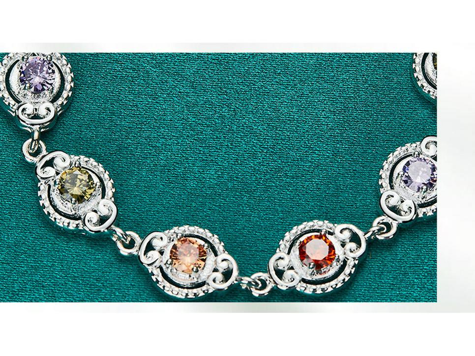 West Lake Beauty Multicolor Zircon Silver Bracelet for Women