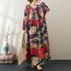 Round Neck Loose Plus Size Literary Plus Long Sleeve Dress