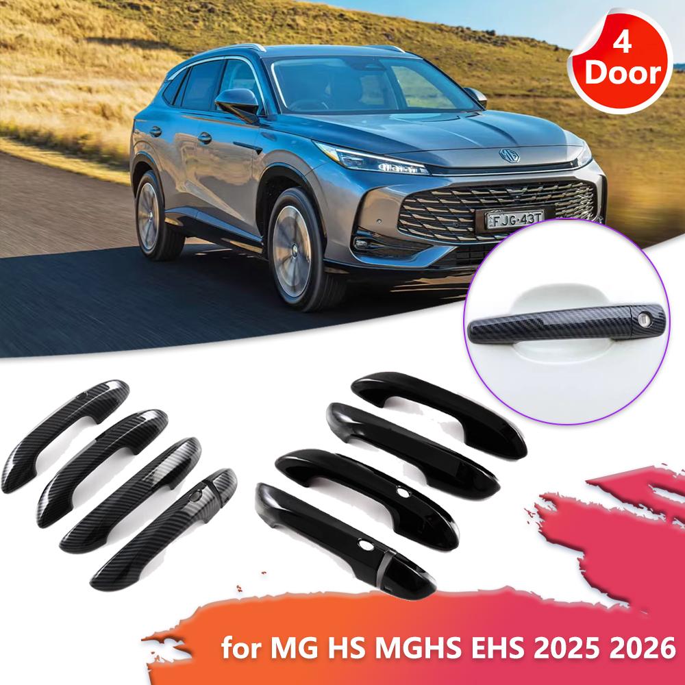 Copri Maniglia Portiera Auto per MG HS MGHS EHS PHEV 2025 2026 Fibra di Carbonio Nero Cromo Adesivo Finitura Parte Graffiata Decorazione Accessori
