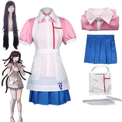 Anime Danganronpa Cosplay Kostým Mikan Tsumiki Ženy Šaty Služebná Uniforma Celá sada Halloweenského karnevalového oblečení