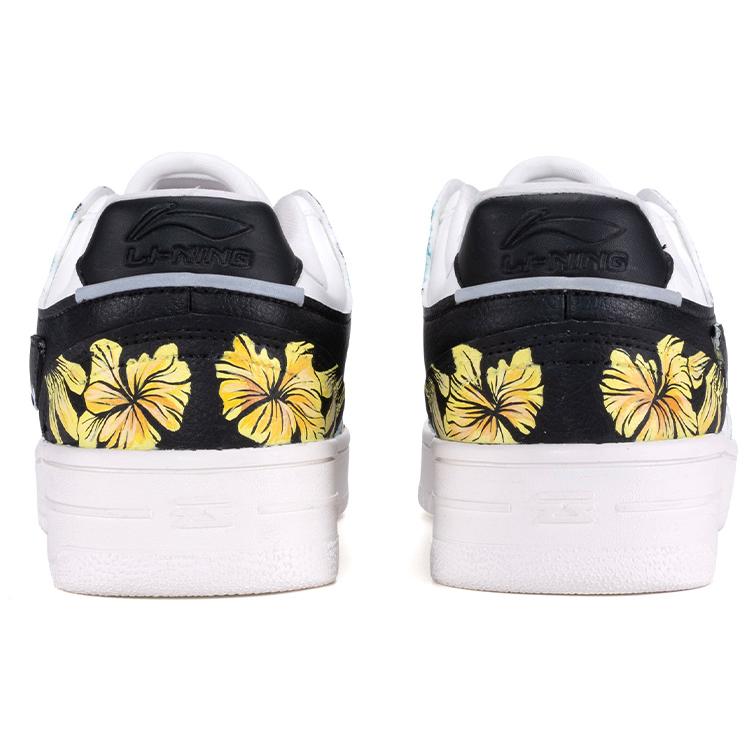Li Ning Tianji Hawaii Plant Low top Skateboard Shoes Women's Black White AGCP362-15(TeamR-)
