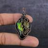 Dichroic Glass Gemstone Handmade Copper Wire Wrap Jewelry Pendant 2.25" P2t61