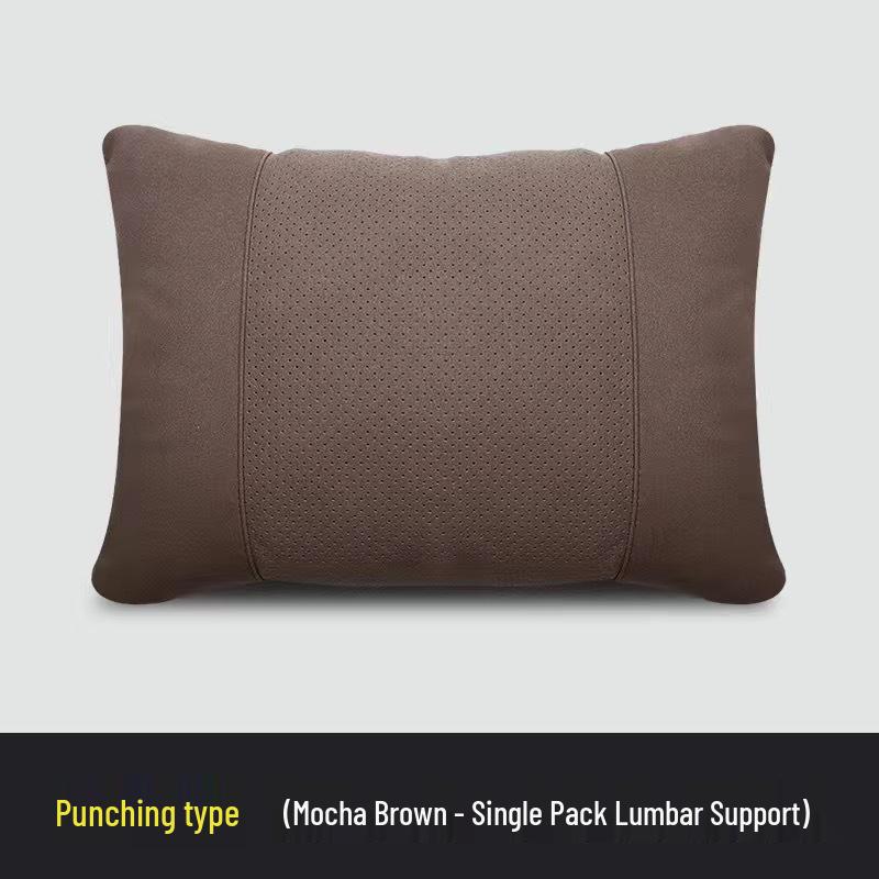 Breathable Suede Car Headrest and Lumbar Support Pillows for All Seasons