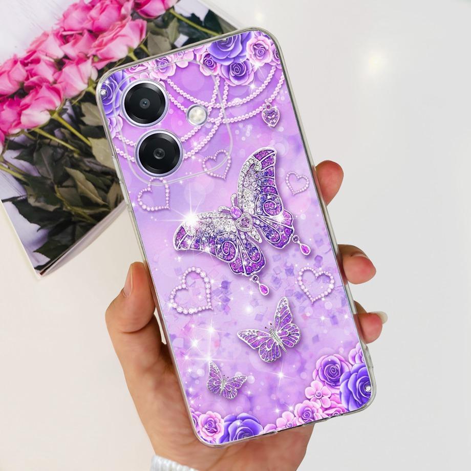 For Oppo A3x A3 Pro Phone Case Soft Silicone Back Cover Flower Butterfly Love Heart Slim Matte Funda OppoA3 A3Pro OppoA2 CPH2683