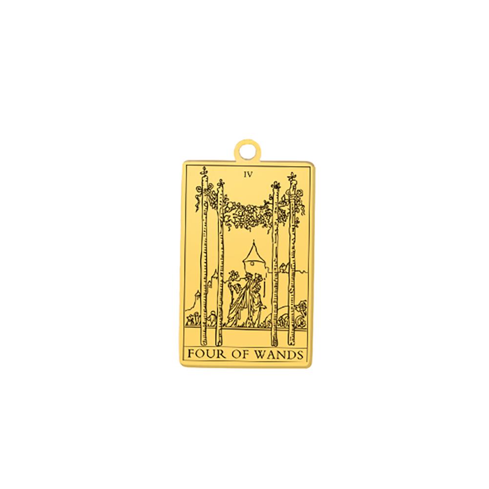 LIKGREAT Stainless Steel Tarot Cards Pendant The Suit of Cups Wands Minor Arcana Tarot Jewelry Vintage Astrology Amulet
