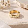 Floral Spinner Ring with Repeating Sunflower Pattern and Rotating Outer Band for Everyday Jewelry Styling and Stacking